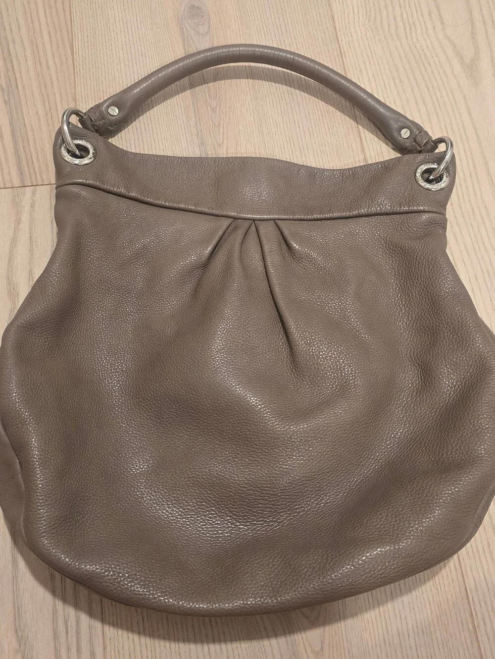 Marc by Marc Jacobs Taupe Pebbled Leather Hobo Shoulder Bag